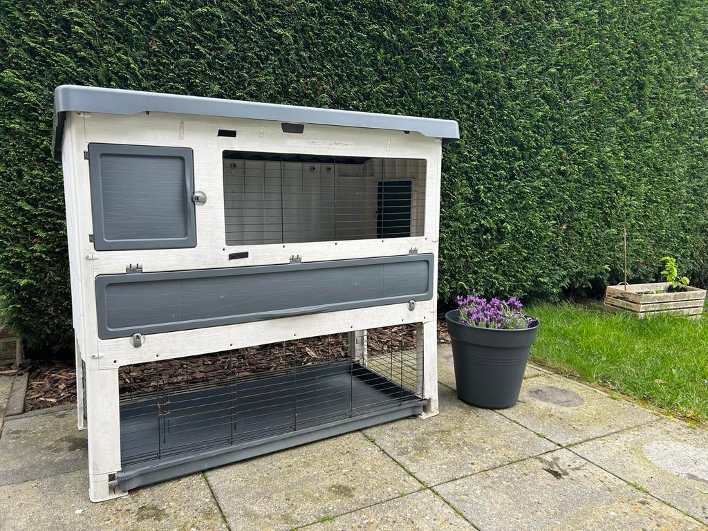 Ferplast Konijnenhok Grand Lodge 140 Plus, Dieren en Toebehoren, Knaagdieren en Konijnen | Hokken en Kooien, Ophalen, 110 cm of meer