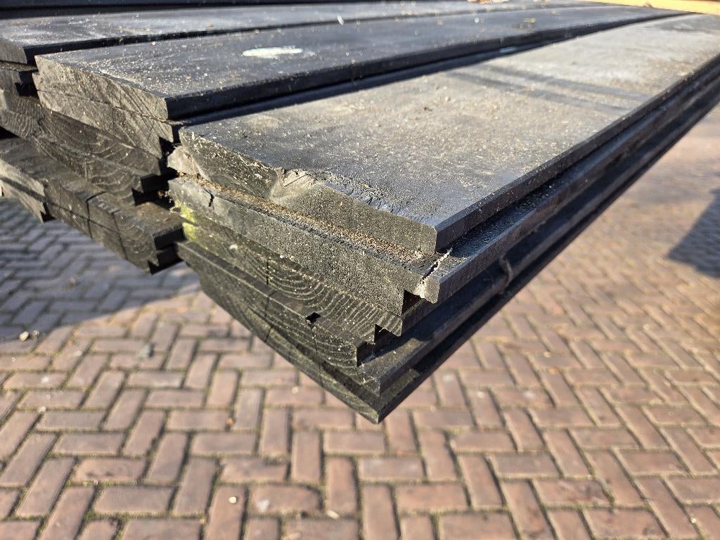 28 m2 Zweeds rabat  zwart geïmpregneerd - nr: TP328, Tuin en Terras, Palen, Balken en Planken, Ophalen, Nieuw, 250 cm of meer