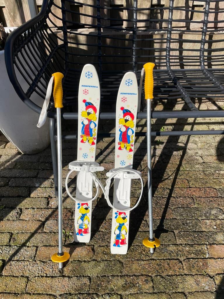 Kinder ski’s met stokken, Sport en Fitness, Skiën en Langlaufen, Zo goed als nieuw, Minder dan 100 cm, Ski's, Ophalen