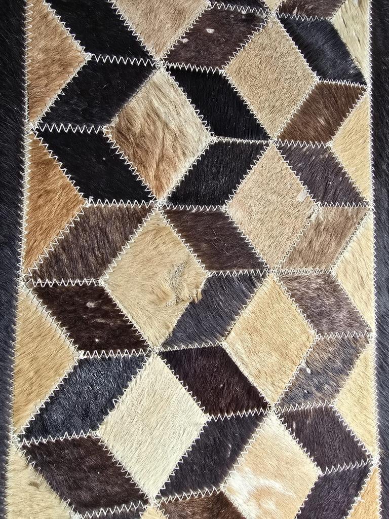 Handgemaakte leren mat, Huis en Inrichting, Ophalen of Verzenden, Bruin, Rechthoekig