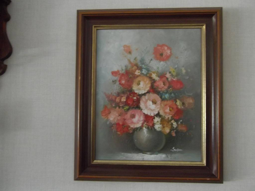 Bloemenschilderij Sanders, Antiek en Kunst, Ophalen
