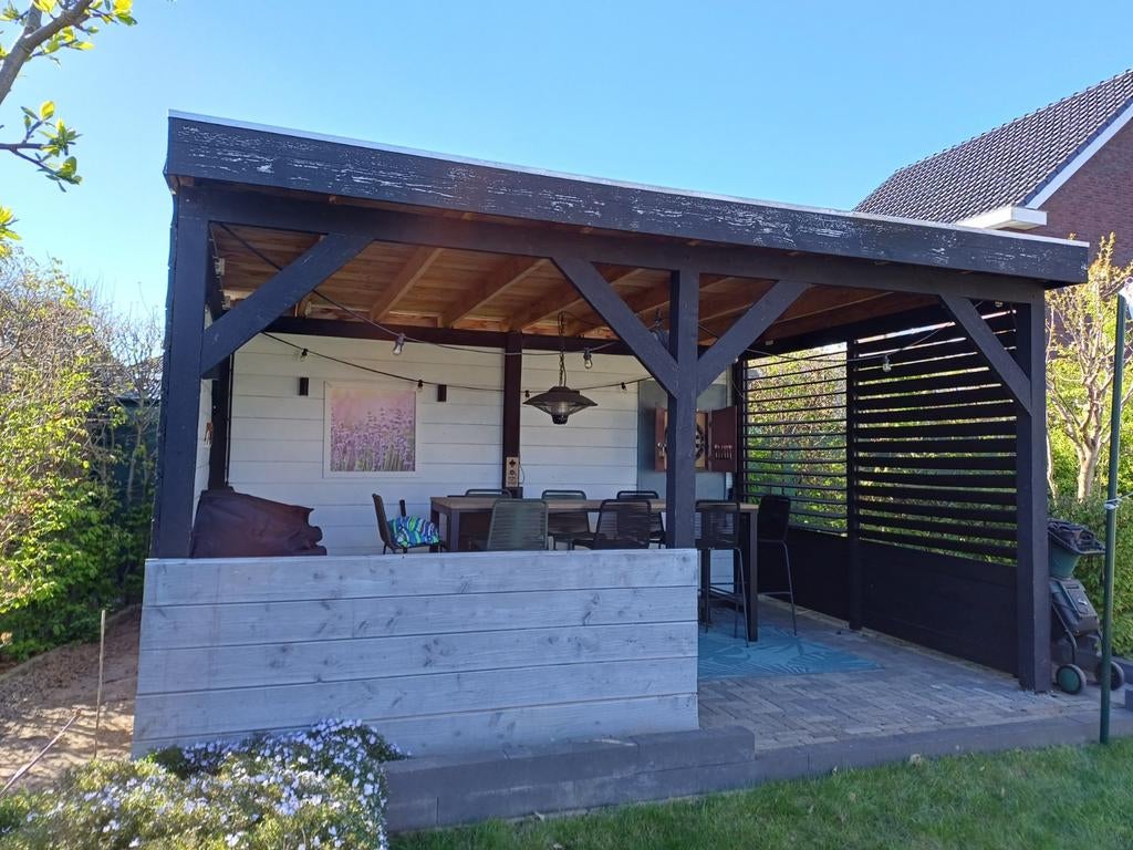 Douglas houten overkapping met lamellen, Tuin en Terras, Overkappingen, Gebruikt, Veranda, Ophalen