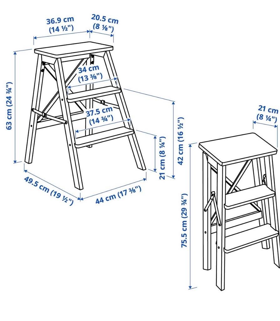 IKEA Bekwam opstap trapje met ophangbeugel, Doe-het-zelf en Verbouw, Ladders en Trappen, Gebruikt, Trap, Ophalen of Verzenden