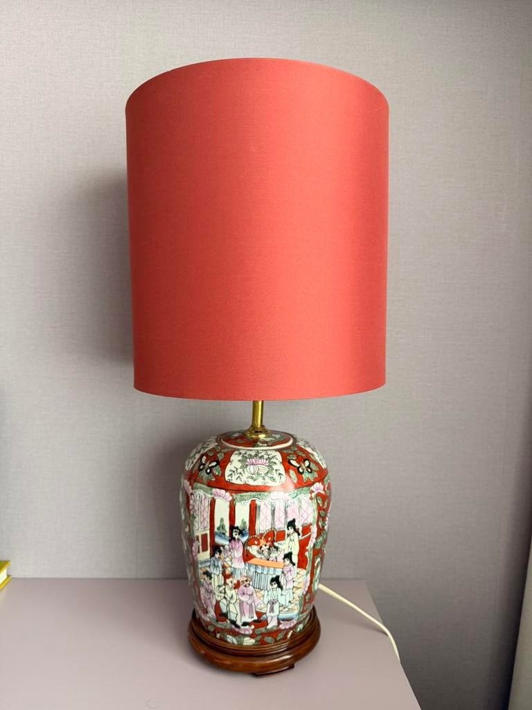 Chinese schemerlamp, Huis en Inrichting, Lampen | Tafellampen, Ophalen of Verzenden, Zo goed als nieuw, Minder dan 50 cm