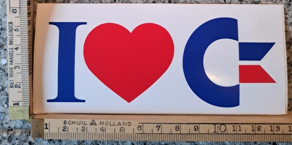 Vintage sticker I ️ Commodore Amiga pc spelcomputer, Ophalen of Verzenden, Zo goed als nieuw, Overige typen