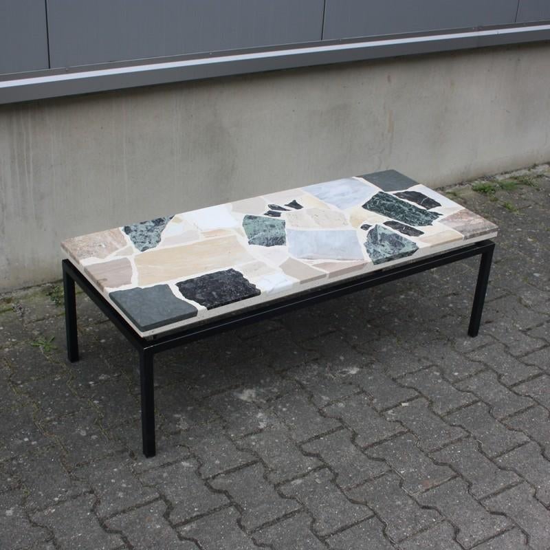 Terrazzo Salontafel 70’er jaren, Huis en Inrichting, Tafels | Salontafels, Ophalen, Gebruikt, 100 tot 150 cm, Overige materialen