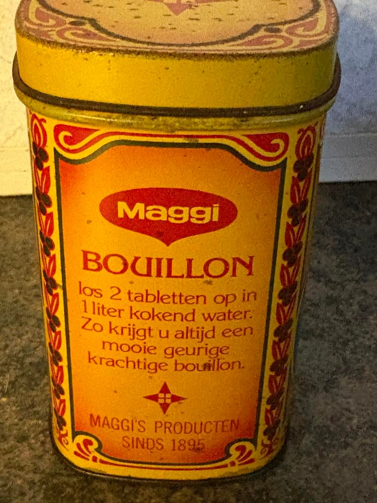 Vintage Maggi Bouillon Blik - Zeldzaam Verzamelobject, Verzamelen, Blikken, Gebruikt, Overige, Overige merken, Ophalen of Verzenden