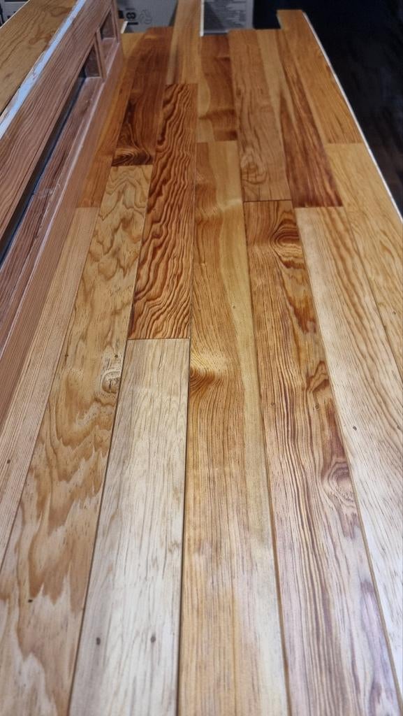 Grenen oude vloerdelen planken parket of massief gerecycled, Ophalen of Verzenden, Gebruikt