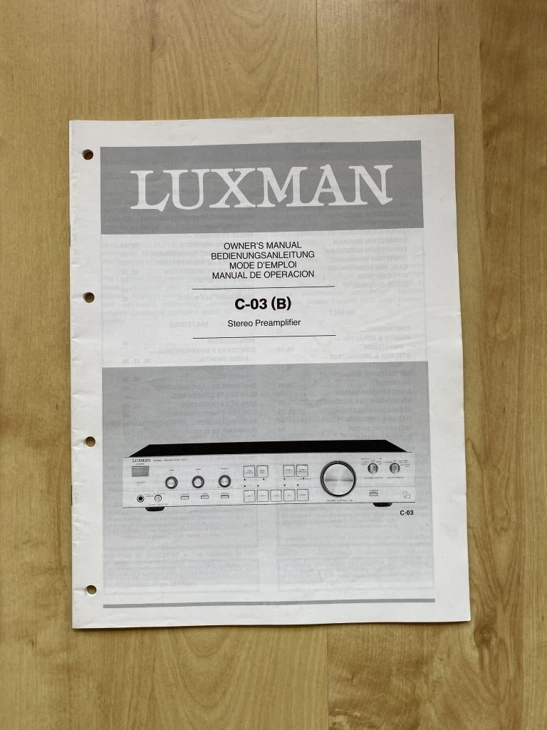 Manuals Luxman C-03 en M-03 versterkers, Ophalen of Verzenden, Gebruikt, Stereo, Overige merken