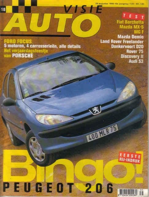Autovisie 18 1998 : Mazda MX5 - MG MGF - Fiat Barchetta, Ophalen of Verzenden, Gelezen, Algemeen