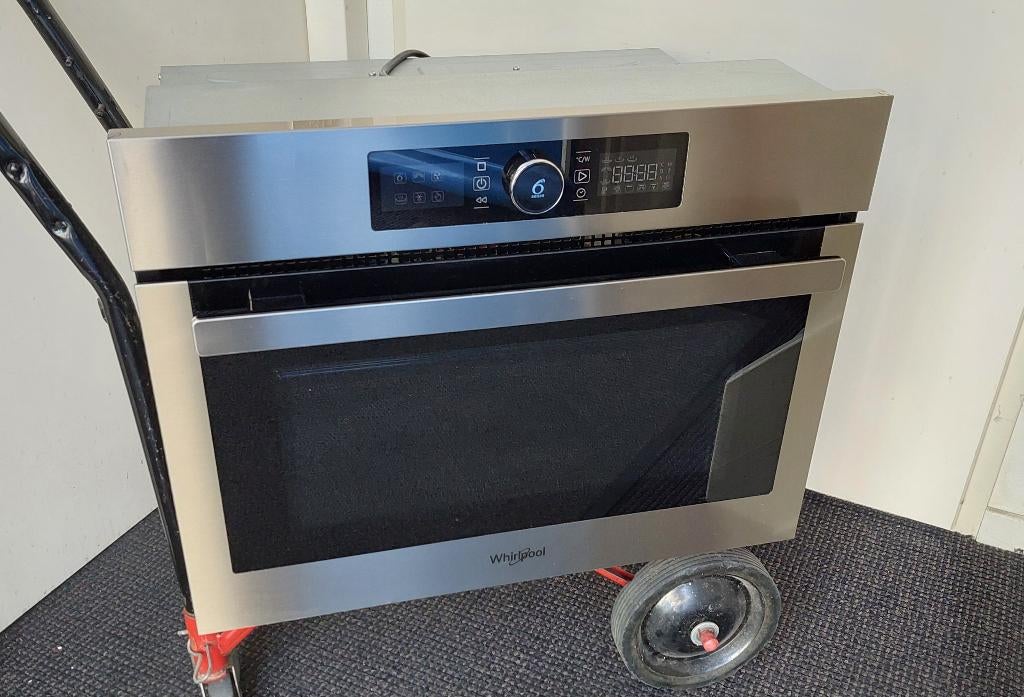 Whirlpool AMW9605 combimagnetron 6thsense, Gebruikt, Oven met grill, Inbouw, Draaiplateau