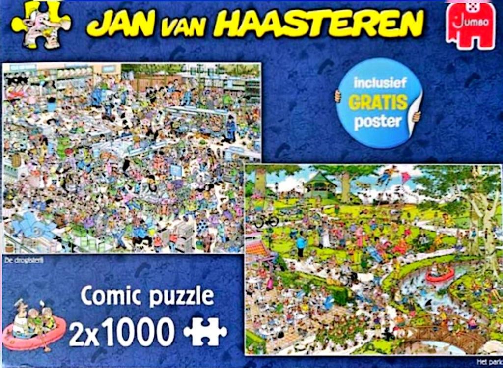 Jan van Haasteren De Drogisterij en het Park, Ophalen of Verzenden, 500 t/m 1500 stukjes, Zo goed als nieuw, Legpuzzel