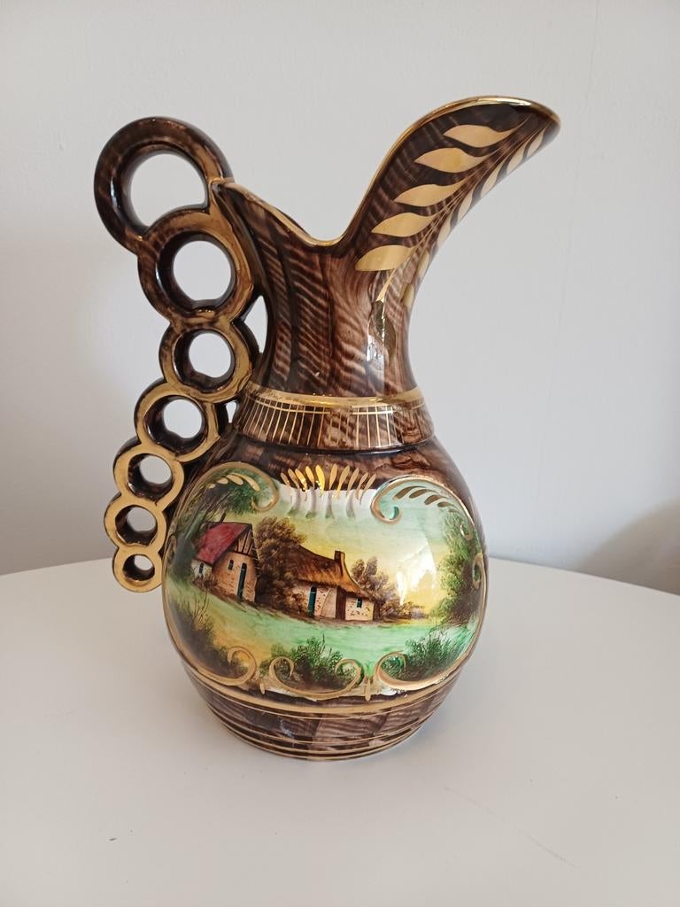 Antieke Vaas/Kruik H. Bequet Quaregnon België, Ophalen