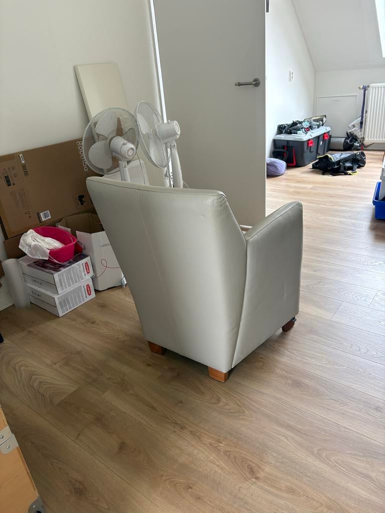 Leolux Fauteuil - Beige Grijs - Onbeschadigd, Ophalen, Zo goed als nieuw, Leer, 75 tot 100 cm