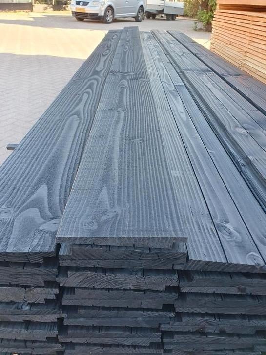 Aanbieding!! Mooi zweeds rabat planken zwart potdeksel €2,70, Ophalen, Nieuw, 250 cm of meer, Planken