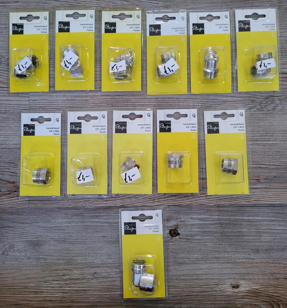 Nieuw Plieger 3 verschillende aansluitnippels 3/8"of 1/2"x, Ophalen of Verzenden, Nieuw, Overige typen