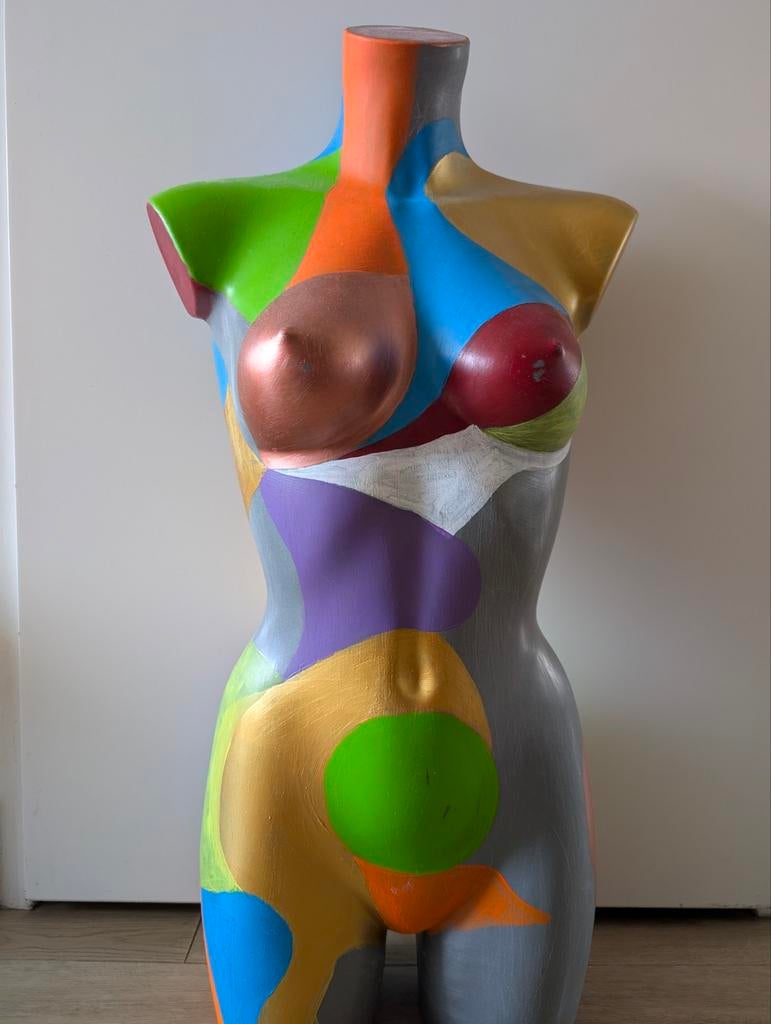 Kunstzinnige paspop buste - uniek kunst object, Antiek en Kunst, Kunst | Beelden en Houtsnijwerken, Ophalen