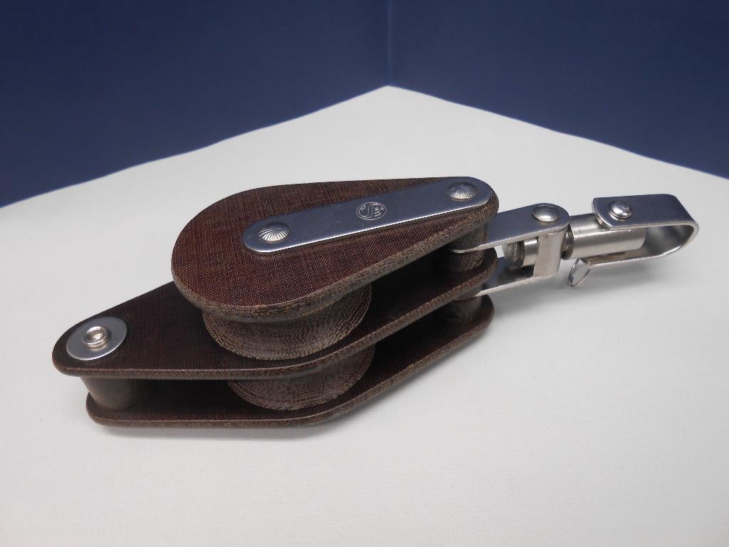 Tufnol Blok, Katrol dubbelschijfs hondsvot draaiwartel 14 mm, Ophalen of Verzenden, Nieuw, Lijn of Blok