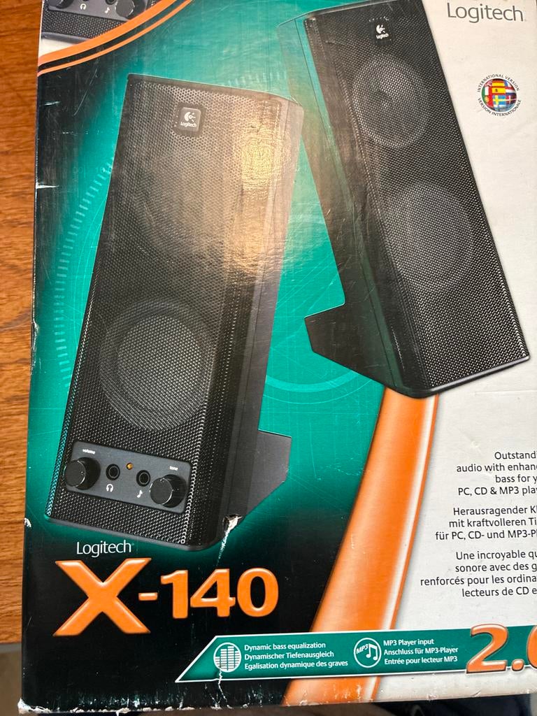 Logitech X-140 Speakers - Krachtig Geluid!, Ophalen of Verzenden, Zo goed als nieuw, Minder dan 60 watt, Front, Rear of Stereo speakers
