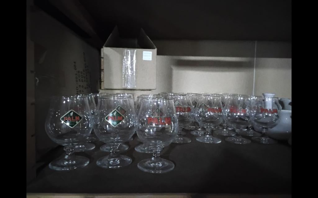 Palm bierglazen 25 cl, 39 stuks, Ophalen of Verzenden, Nieuw, Glas of Glazen, Palm