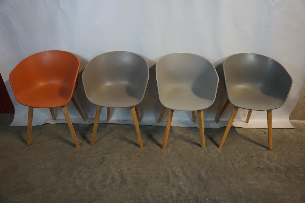 Hay kuipstoelen stoelen eetkamerstoelen, Huis en Inrichting, Stoelen, Gebruikt, Drie, Grijs, Ophalen