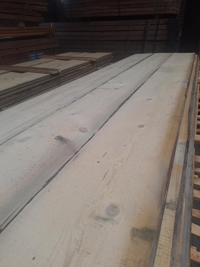 Brede sloophout  planken  wandbekleding  plafond €12,50m2, Ophalen, Zo goed als nieuw, Minder dan 25 mm, Plank