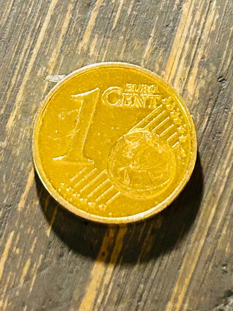 1 Eurocent verguld, Postzegels en Munten, Munten | Europa | Euromunten, Ophalen of Verzenden, Duitsland, 1 cent, Losse munt