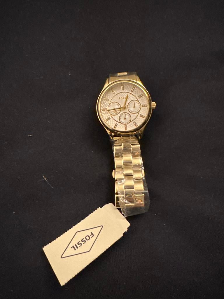 Fossil dameshorloge - Gouden look, Sieraden, Tassen en Uiterlijk, Horloges | Dames, Staal, Fossil, Polshorloge, Ophalen of Verzenden