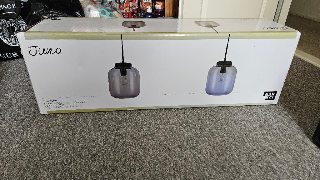 Hanglamp Juno. [nooit gebruikt in originele doos], Ophalen, Nieuw, Glas, 75 cm of meer