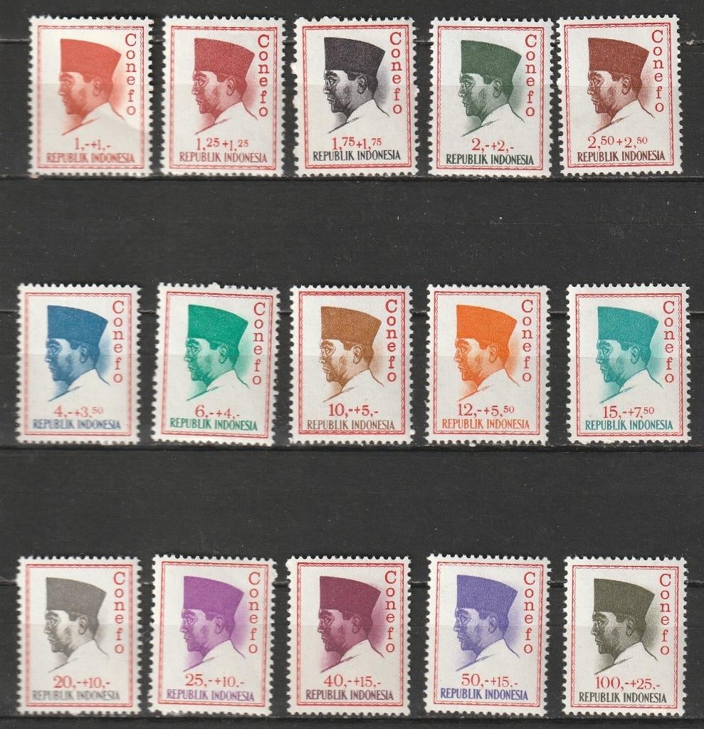 746. Indonesie 472/86 pfr. Soekarno Conefo, Ophalen of Verzenden, Postfris, Oost-Azië