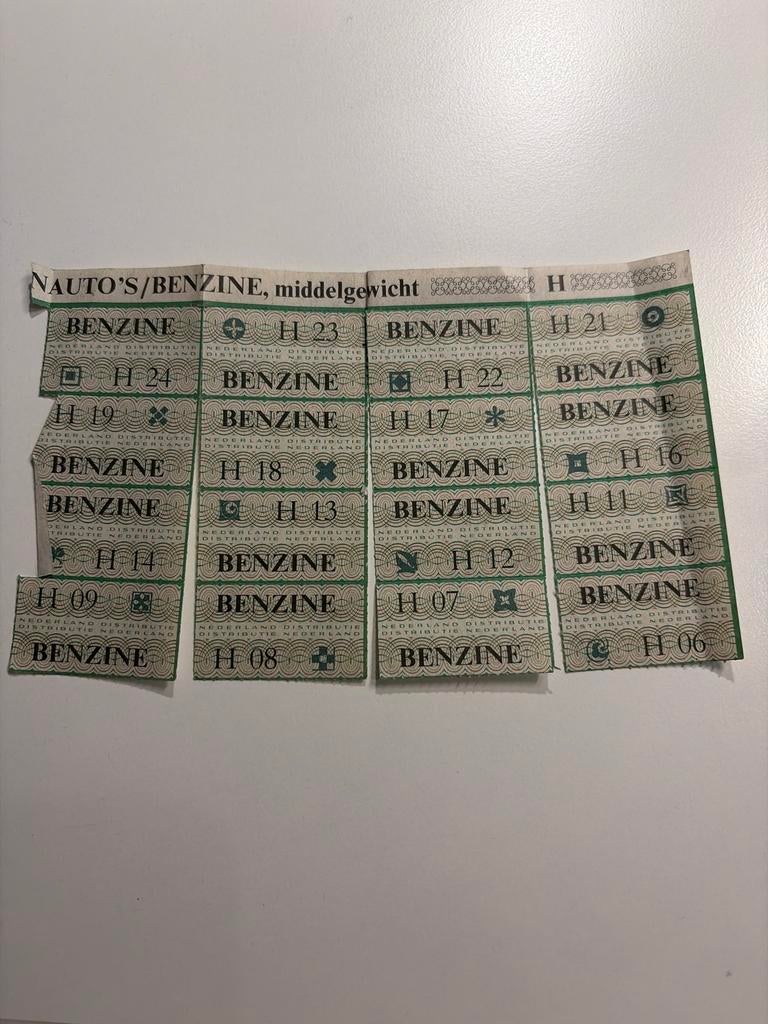 Oude benzinebonnen uit 1974, Verzamelen, Overige Verzamelen, Ophalen of Verzenden, Gebruikt
