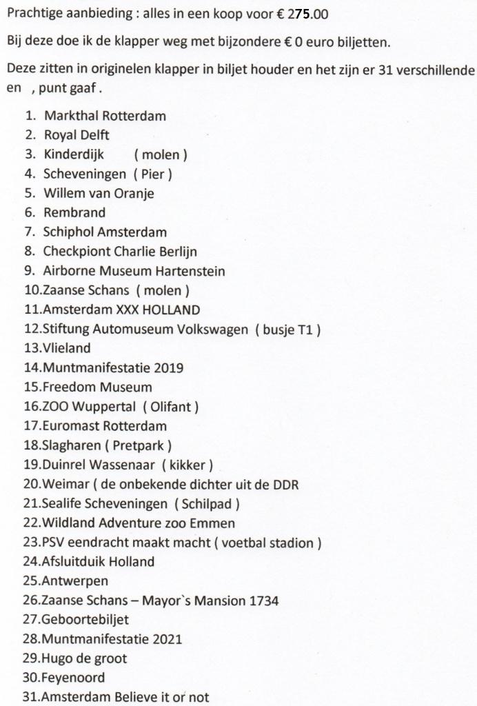 0 euro biljetten, Ophalen of Verzenden, Overige landen, Setje