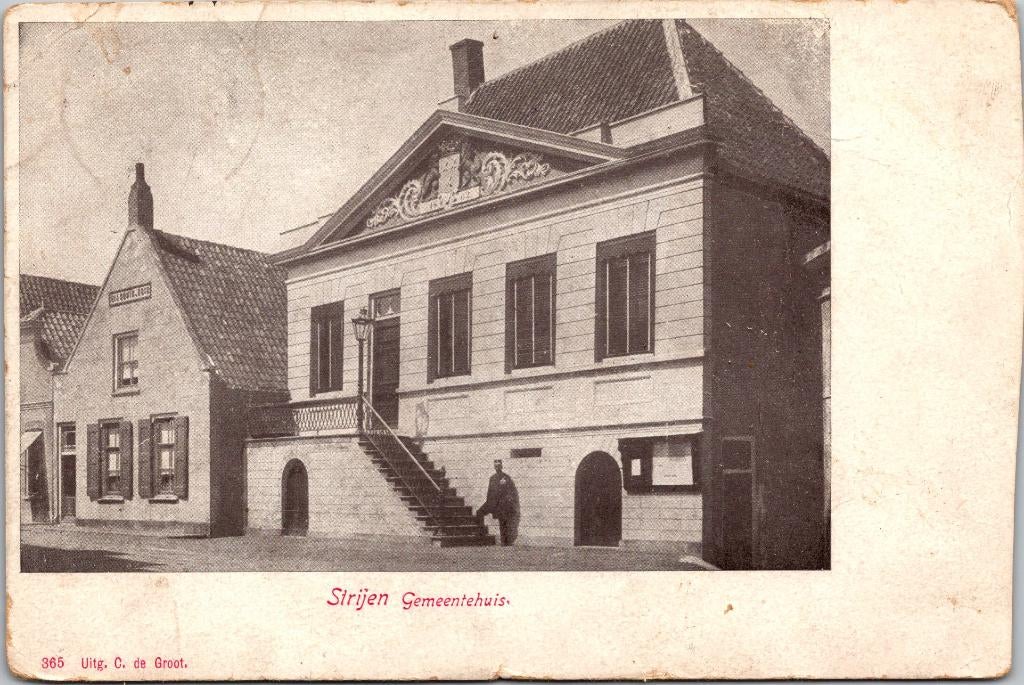 Strijen - Gemeentehuis, Verzenden, Voor 1920, Gelopen, Zuid-Holland