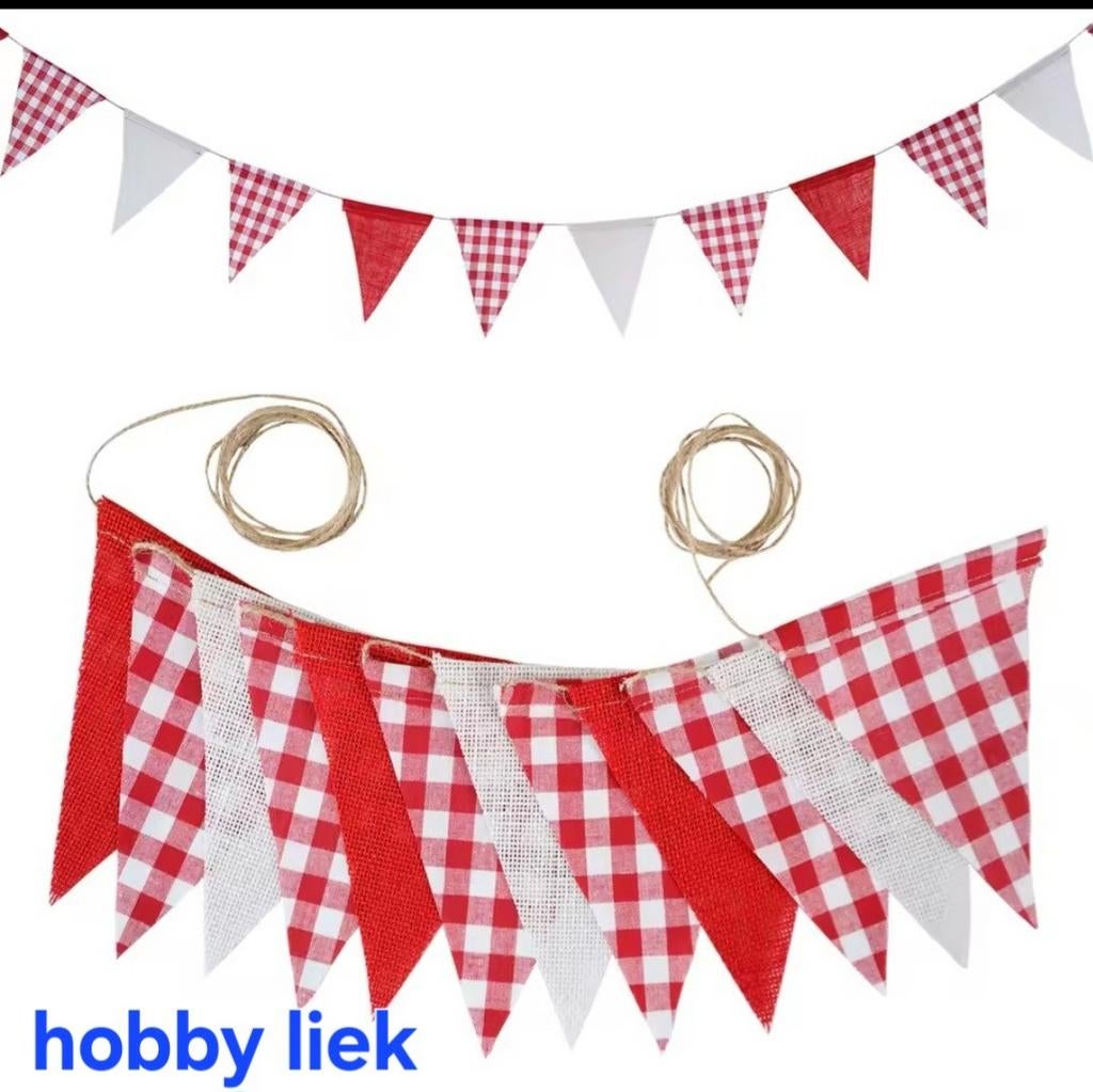 Brabant vlaggenlijn- stof/ jute, Hobby en Vrije tijd, Feestartikelen, Ophalen of Verzenden, Nieuw, Versiering, Carnaval