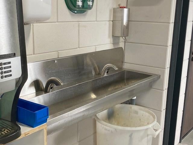 RVS wastrog wasgoot 1200 mm. v.v. 2 stuks kraangaten., Doe-het-zelf en Verbouw, Ophalen of Verzenden, Nieuw, Rvs, Wastafel