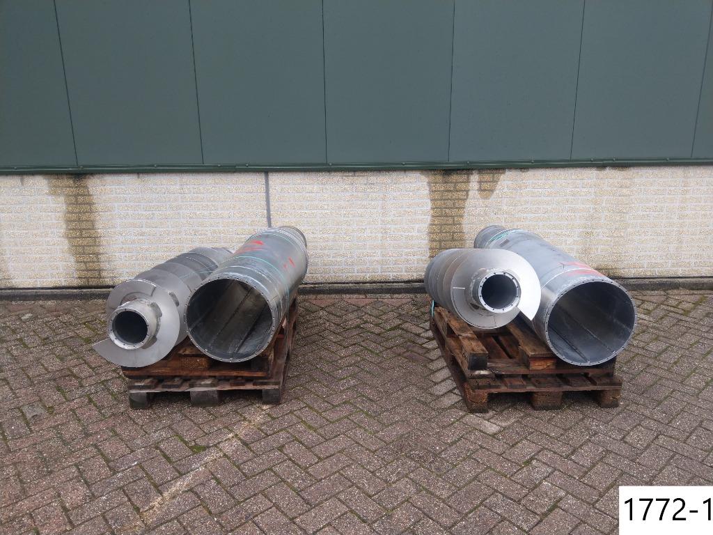 1772. Rvs vijzels / vijzel / schroef / transportschroef, Ophalen, Gebruikt