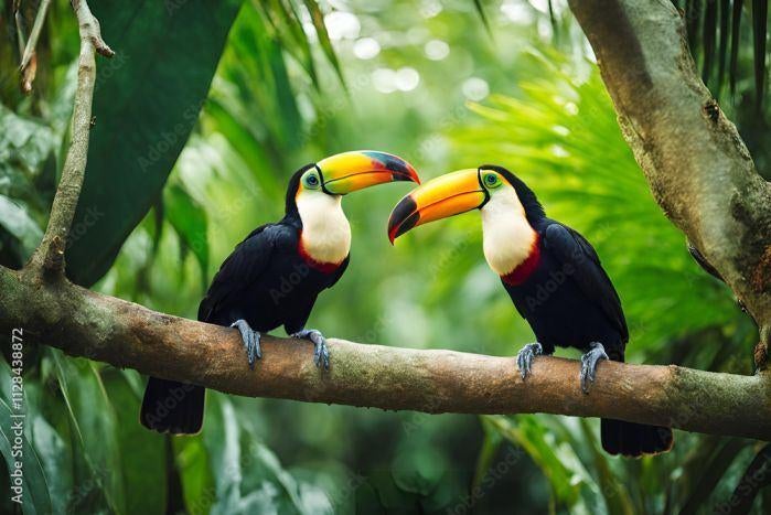 Prachting Toekan glasschilderij (140x75) - nieuw, Ophalen, 50 tot 75 cm, Nieuw, 125 cm of meer