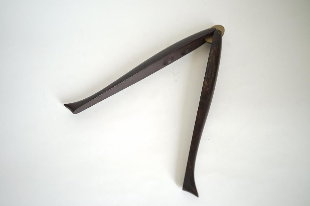 design Deens notenkraker messing hout vorm vis Preben Broste, Ophalen of Verzenden, Gebruikt