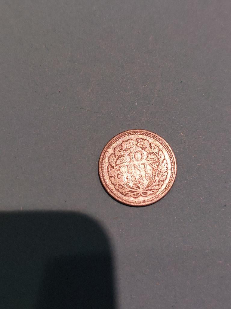 10 cent 1928, Ophalen, Koningin Wilhelmina, 10 cent, Zilver