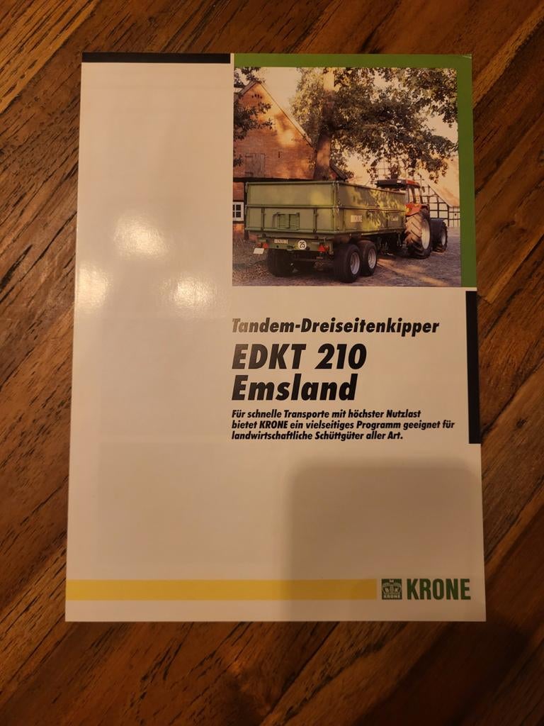 Tractor folder Krone EDKT 210 dreiseitenkipper, Boeken, Catalogussen en Folders, Ophalen of Verzenden, Zo goed als nieuw
