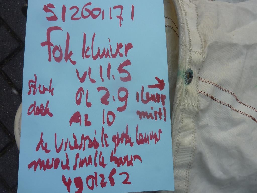 kluiver fok zie ook mijn andere advertenties van zeilen, Watersport en Boten, Ophalen of Verzenden, Gebruikt, Overige typen