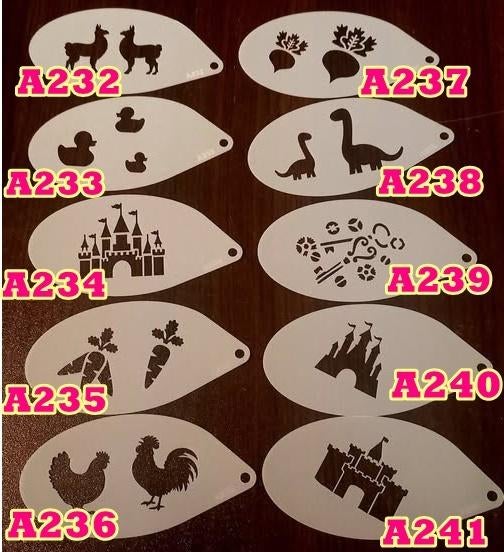 schminksjabloon radijs wortel dino kasteel haan kip eend etc, Ophalen of Verzenden, Nieuw, Schmink, Carnaval