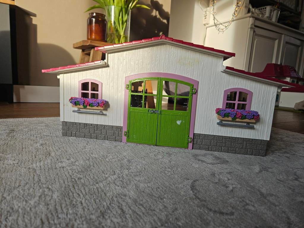 Schleich stal met toebehoren, Ophalen of Verzenden, Gebruikt