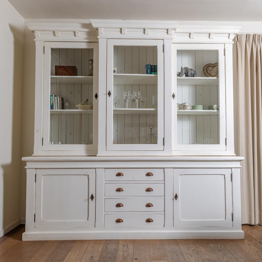 buffetkast - wit -  Flamant stijl, Gebruikt, Met deur(en), 200 cm of meer, Ophalen of Verzenden