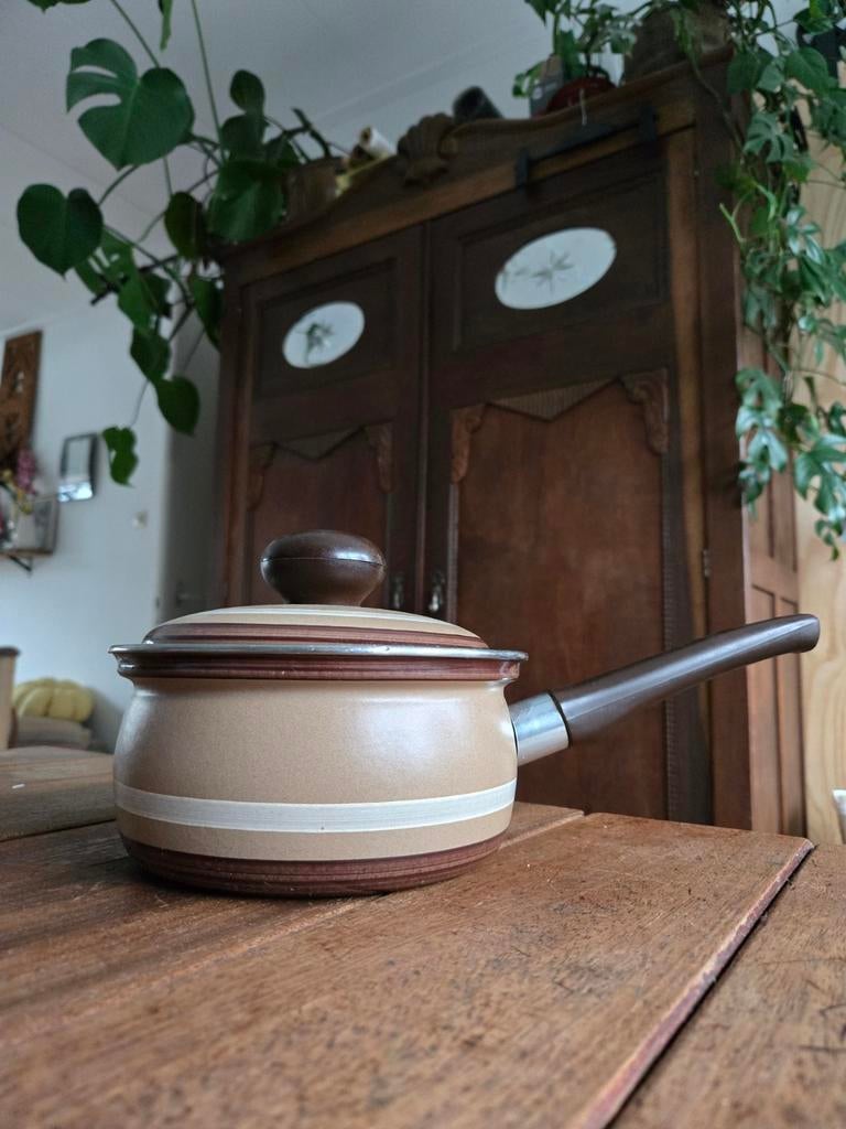 Vintage Emaille Steelpan met Deksel, Ophalen of Verzenden, Gebruikt, Overige materialen, Kookpan of Snelkookpan