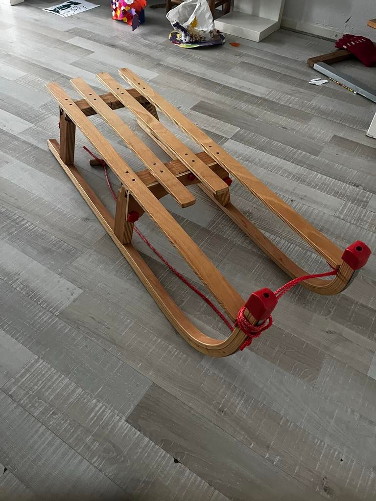 Inklapbare houten slee, Kinderen en Baby's, Speelgoed | Buiten | Sleeën, Ophalen of Verzenden, Gebruikt, Hout