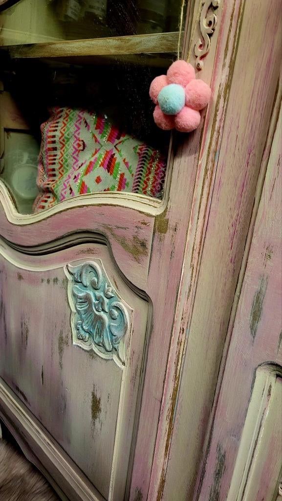 Shabby/Houtsnijwerk/Boho /Vitrinekast/Kast, Ophalen