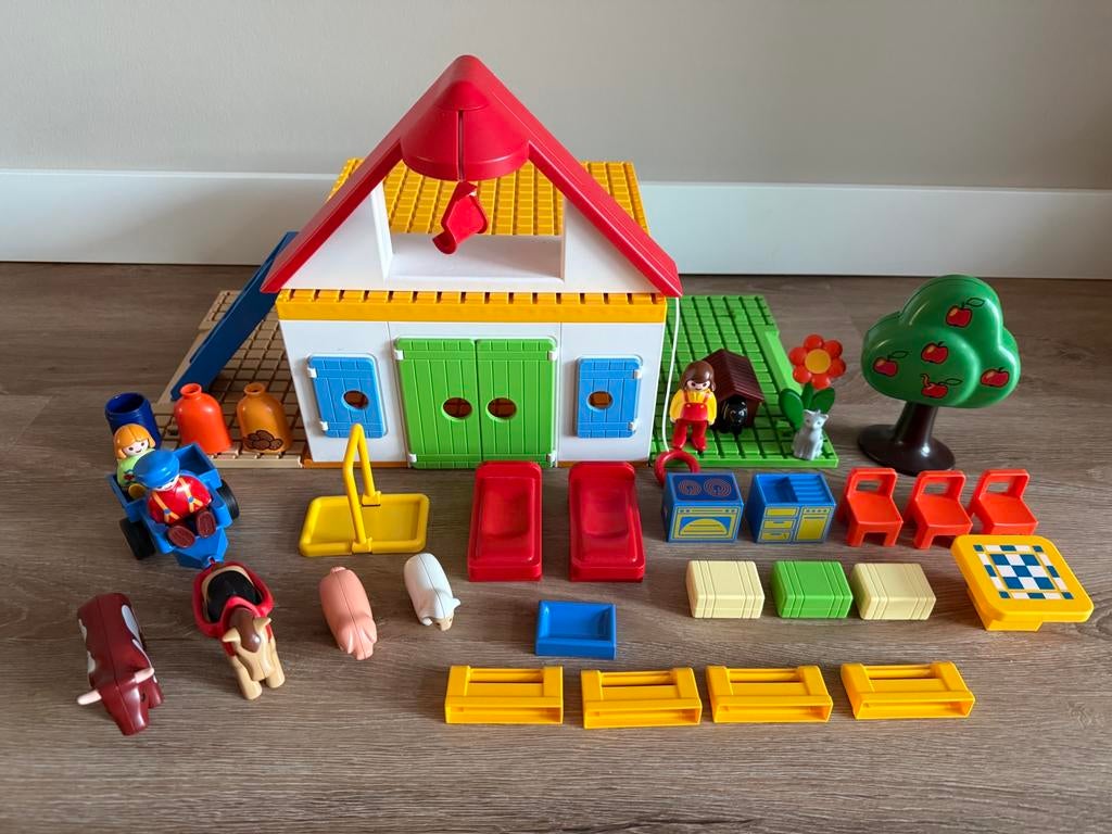 123 playmobil 6750 grote boerderij compleet leeftijd 1,5+, Ophalen of Verzenden, Gebruikt, Complete set