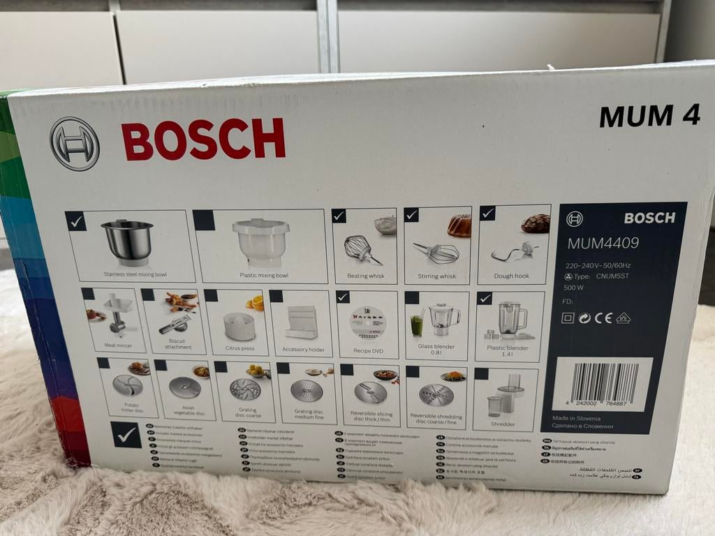 Nieuwe Bosch MUM4409 Keukenmachine - TheOne met accessoires, Ophalen of Verzenden, Nieuw
