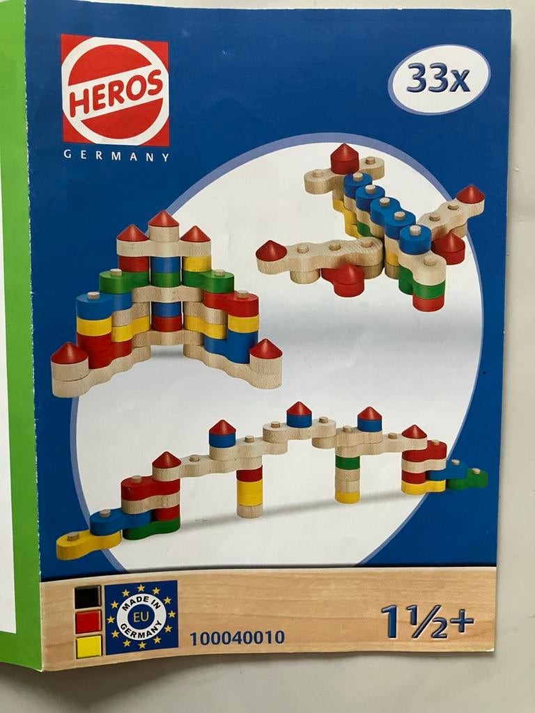 Heros houten blokken - Constructie speelgoed, Kinderen en Baby's, Speelgoed | Bouwstenen, Ophalen of Verzenden, Zo goed als nieuw